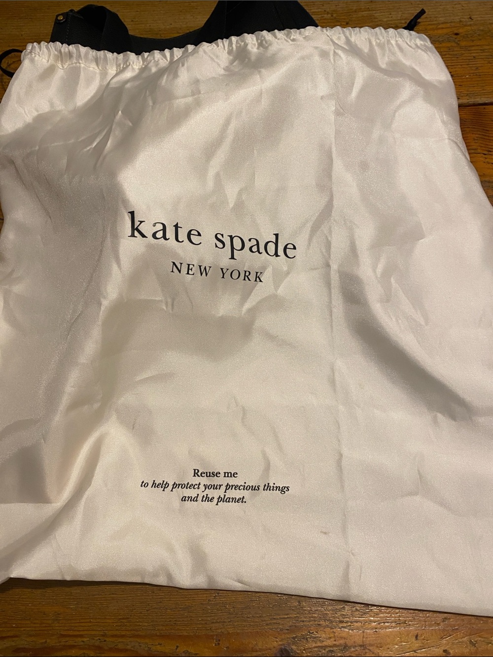kate spade White Drawstring Logo Dust Bag